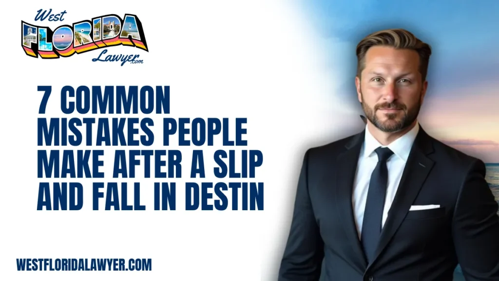When facing the aftermath of a slip and fall accident, the actions you take—or fail to take—can dramatically impact the success of your injury claim. At West Florida Lawyer, our Destin slip and fall lawyer team is dedicated to helping injury victims avoid costly mistakes. Knowing the most common errors can protect your rights and maximize your compensation.